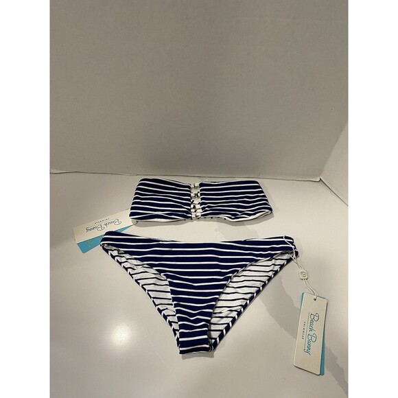 Beach Bunny Stephanie Reversible Full Bikini Striped Size SM *flaws* NWT - Picture 2 of 11